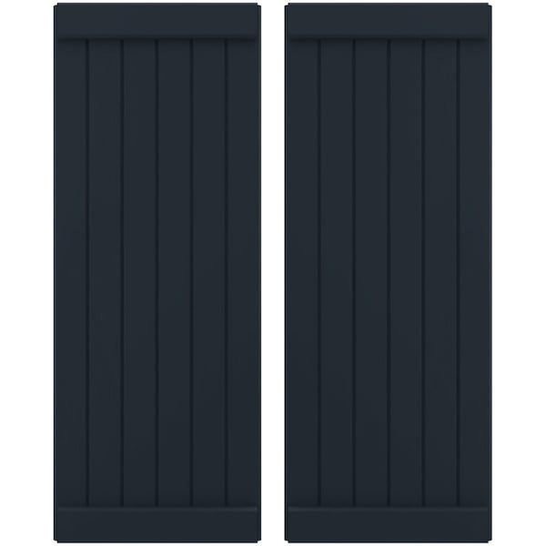 Ekena Millwork Americraft 6-Board Exterior Wood Joined Board-n-Batten Shutters w/ End Batten, ARW103BB621X77OBH, PR ARW103BB621X77OBH - main